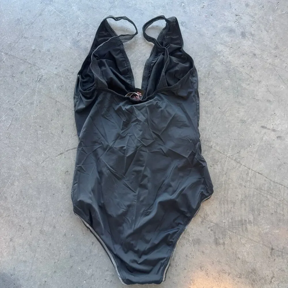 Vintage Y2k Victoria's Secret Black Mesh Deep V Cami Bodysuit Women's XS - Picture 2 of 6